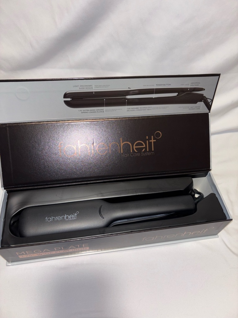 Fahrenheit Black Mega Plate Hair Straightener